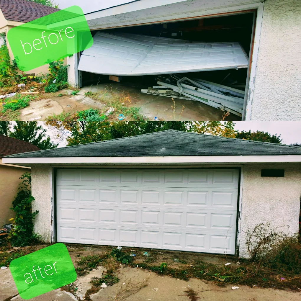 Before after emergency door replacement Minnesota