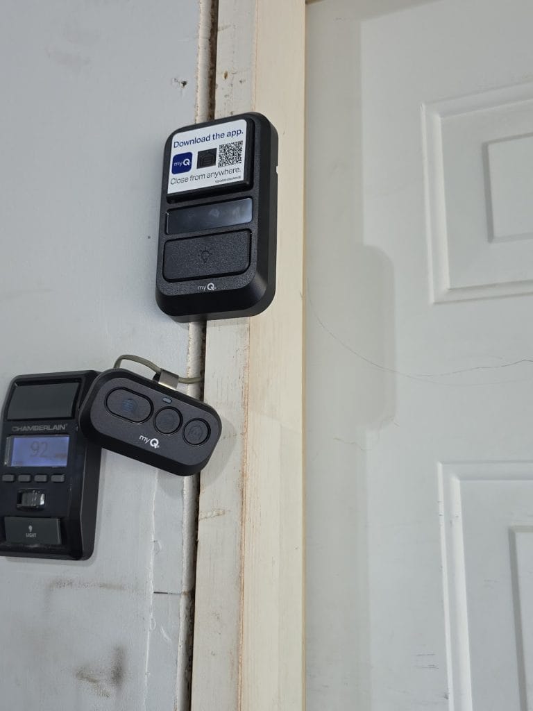 LiftMaster myQ wall console with remote and wireless keypad